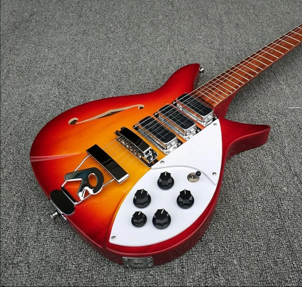 

2026 hot new CUSTOM Cherry Sunburst Semi-Hollow Guitar Classic Single FHole Design