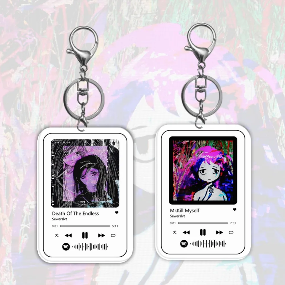 

Diy Singer Aesthetic Anime Acrylic Keychain Death of The Endless Nine Red Music Player Backpack Pendant Jewelry Holiday Gift