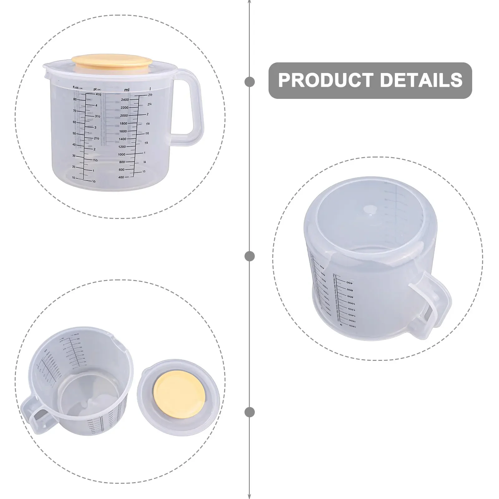 

Мерный стакан 2,5 л, кухонная миска для смешивания, кухонная с крышкой, дополнительное перемешивание, удобная ручка, легко хранить