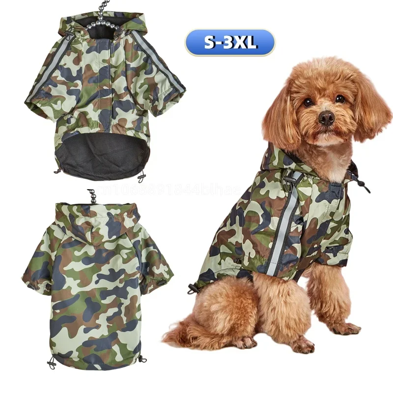 

Outdoor Large Dog Raincoat Sunscreen Reflective Jacket Pet Raincoat Hoodie Waterproof Medium Large Dog Clothes Raincoat Jumpsuit