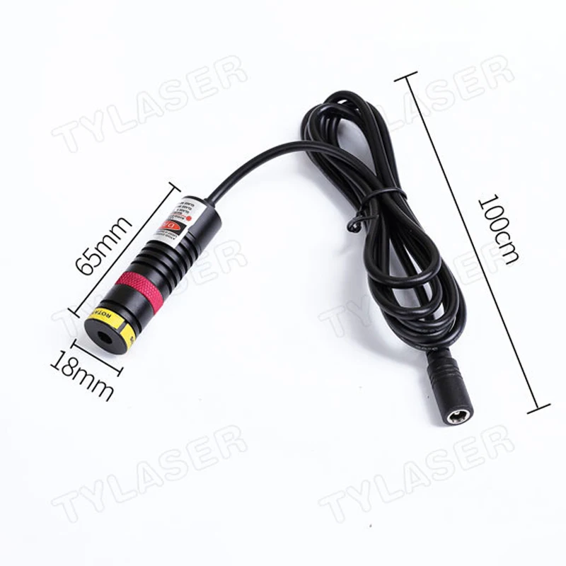 Localizador de vidrio enfocable D18x65mm 635nm, módulo láser de línea cruzada roja, 10mw, 30mw, 50mw, 100mw para máquina cortadora de piedra para