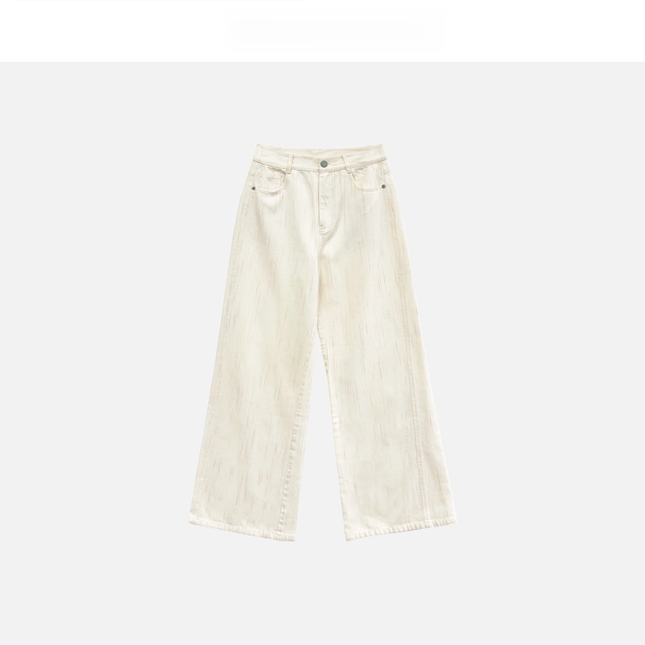 

Le Samedi Retro Dopaamine Casual Pants Color Woven Rainbow Wide Leg Jeans High Waist Loose Fit High Elasticity Spring 2026