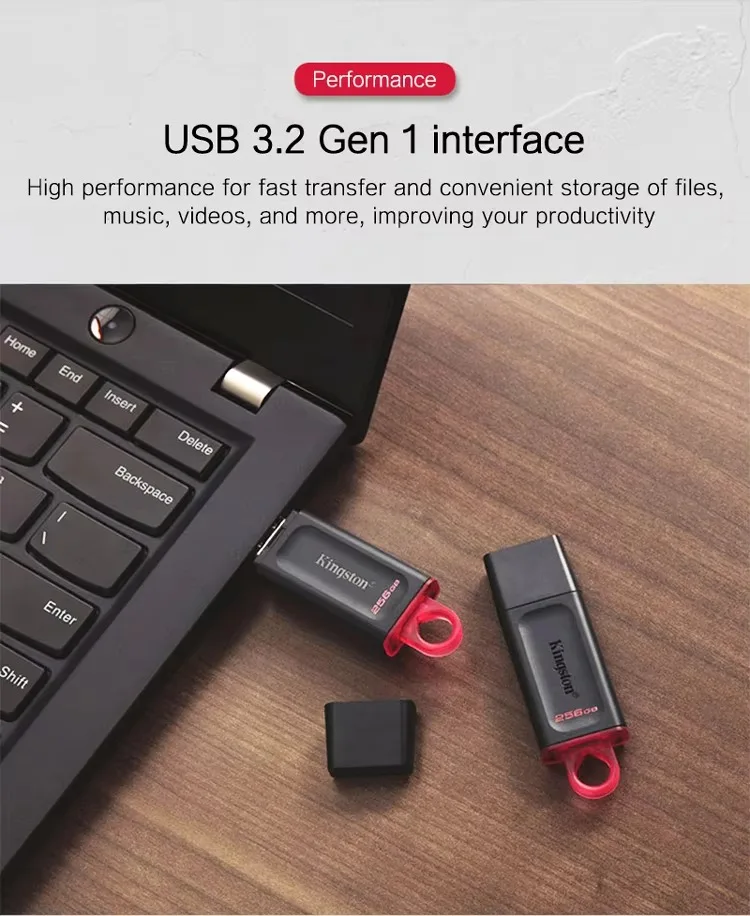 Kingston DataTraveler Exodia DTX USB Flash Drive 64GB 128GB 256GB USB 3.2 Flashdisk Kecepatan Tinggi Flash Disk Mini Key Memory Stick