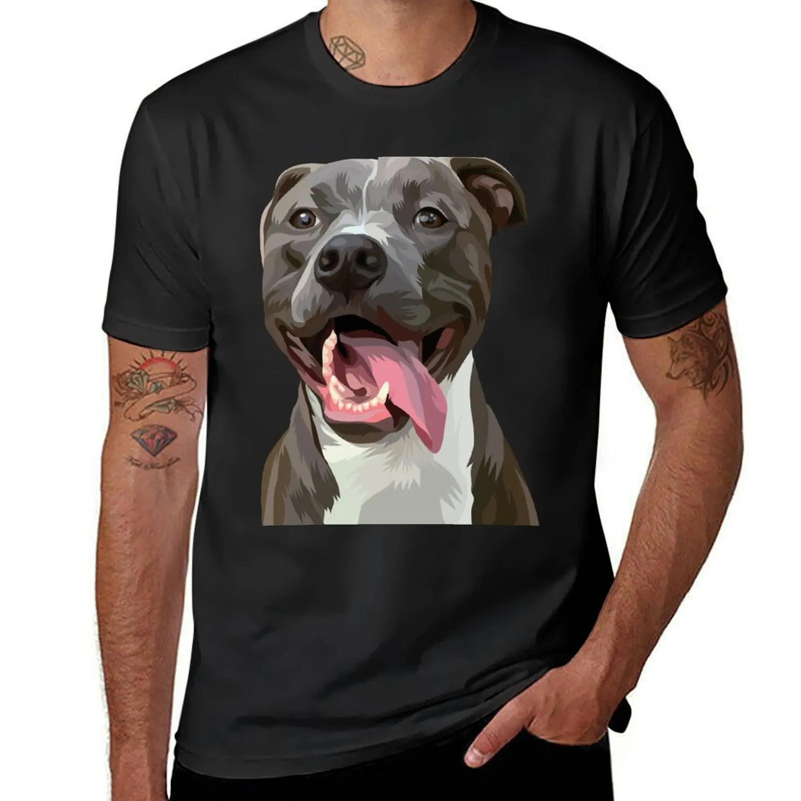 FUNNY PITBULL DOG LOVERS GIFT T-Shirt summer clothes boys animal print hippie clothes Men's t shirts