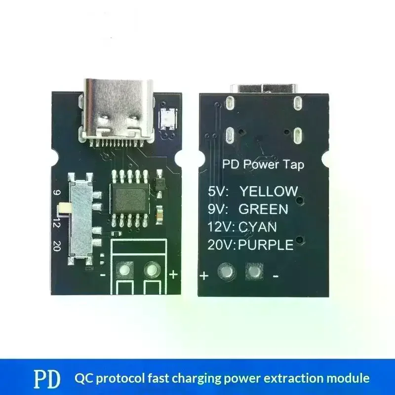 PD QC Fast Charging Power Extraction Module With LED Indicator For 5V 9V 12V 20V Voltage Switching Electronics Experiment