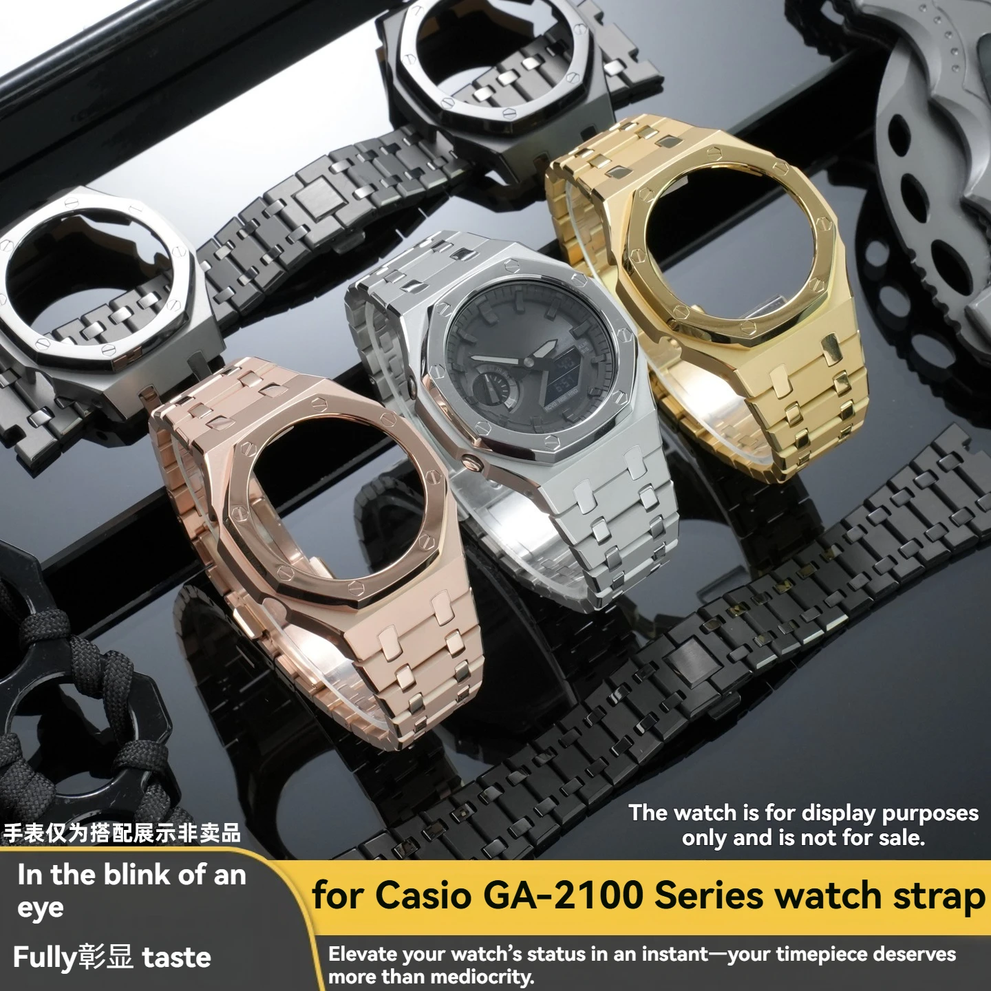 For Casio G-SHOCK GA2100/GA2110/GA-B2100 CasiOak | 316L Stainless Steel Case & Strap Kit | Men's Metal Watch Modification Set
