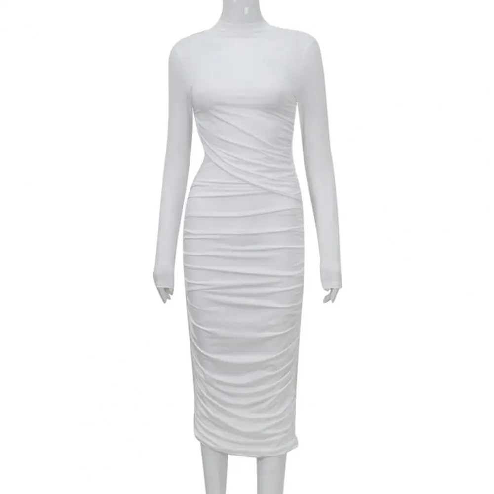 This women's dress is made of polyester, which is highly elastic and the fabric is soft and comfortable.