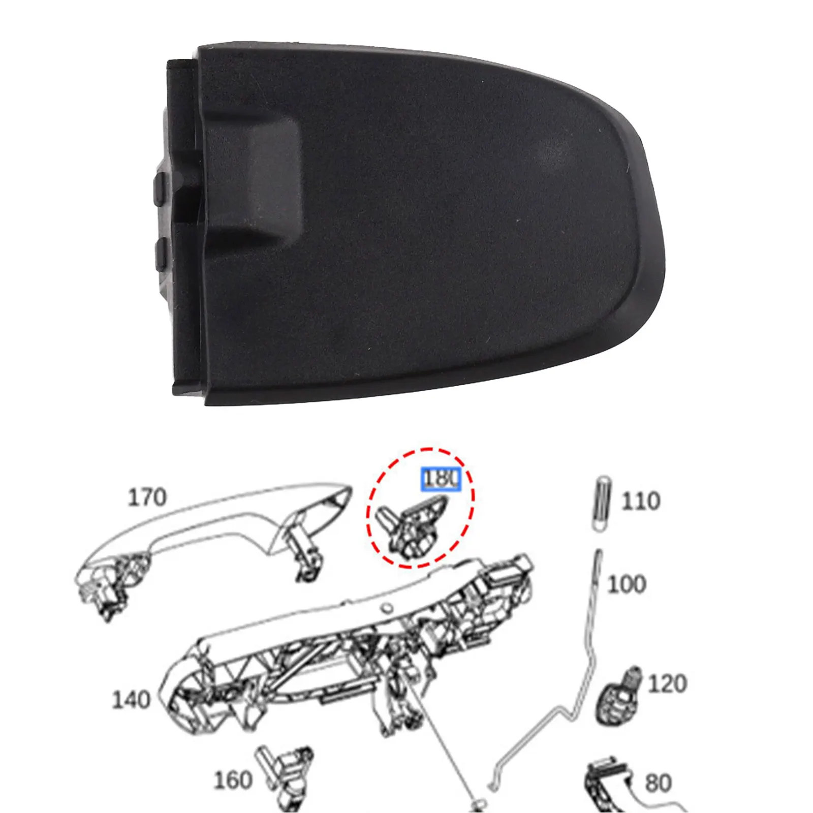 A0997602600 غطاء مقبض الباب عملية سهلة التركيب تصميم أنيق جزء استبدال OEM كما هو موضح في الشكل #2