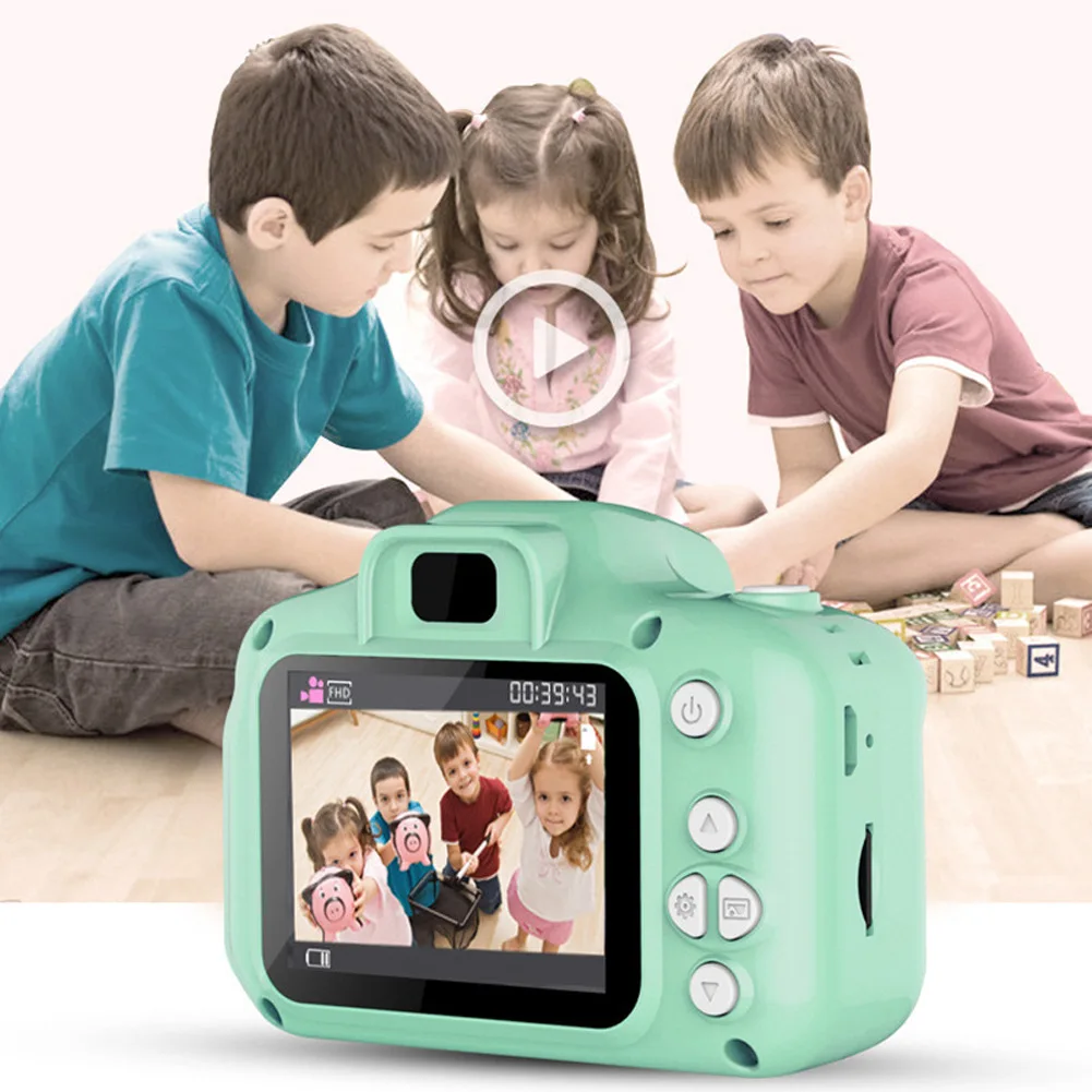 Kamera anak dengan kartu SD Mini, kamera Digital Vintage mainan pendidikan proyeksi 1080P kamera Video luar ruangan