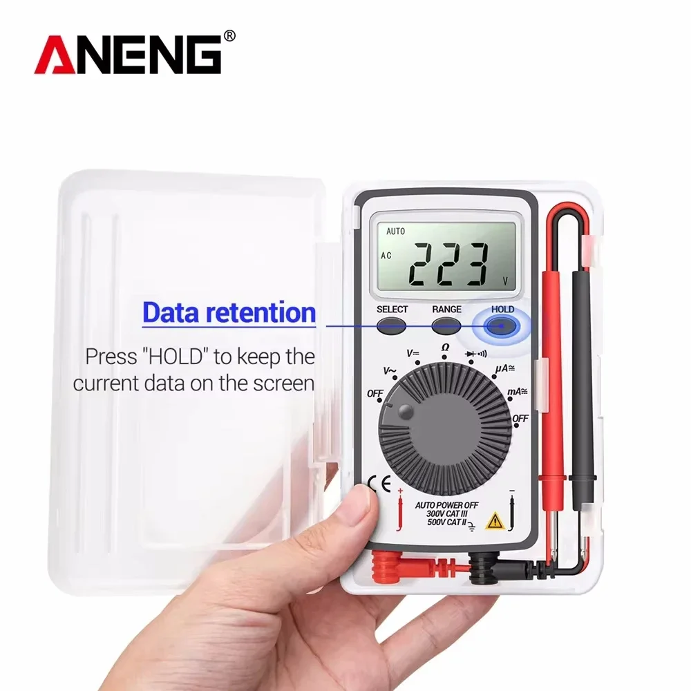 ANENG AN101 Mini Digital Multimeter1999 T-RMS AC/DC NCV Capacitance Ammeter Voltmeter Tester Multimetro Digital Profesional Test