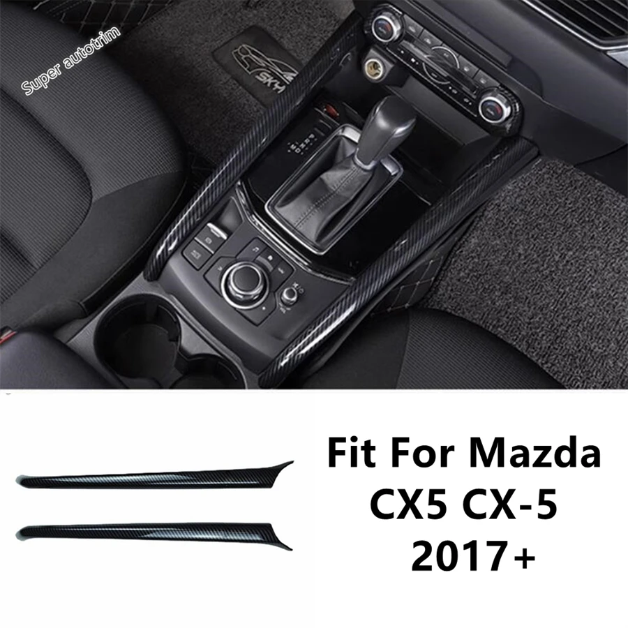 

ABS Central Control Gear Shift Box Panel Side Strip Decorative Cover Trim Carbon Fiber Accessorie For Mazda CX5 CX-5 2017 - 2024