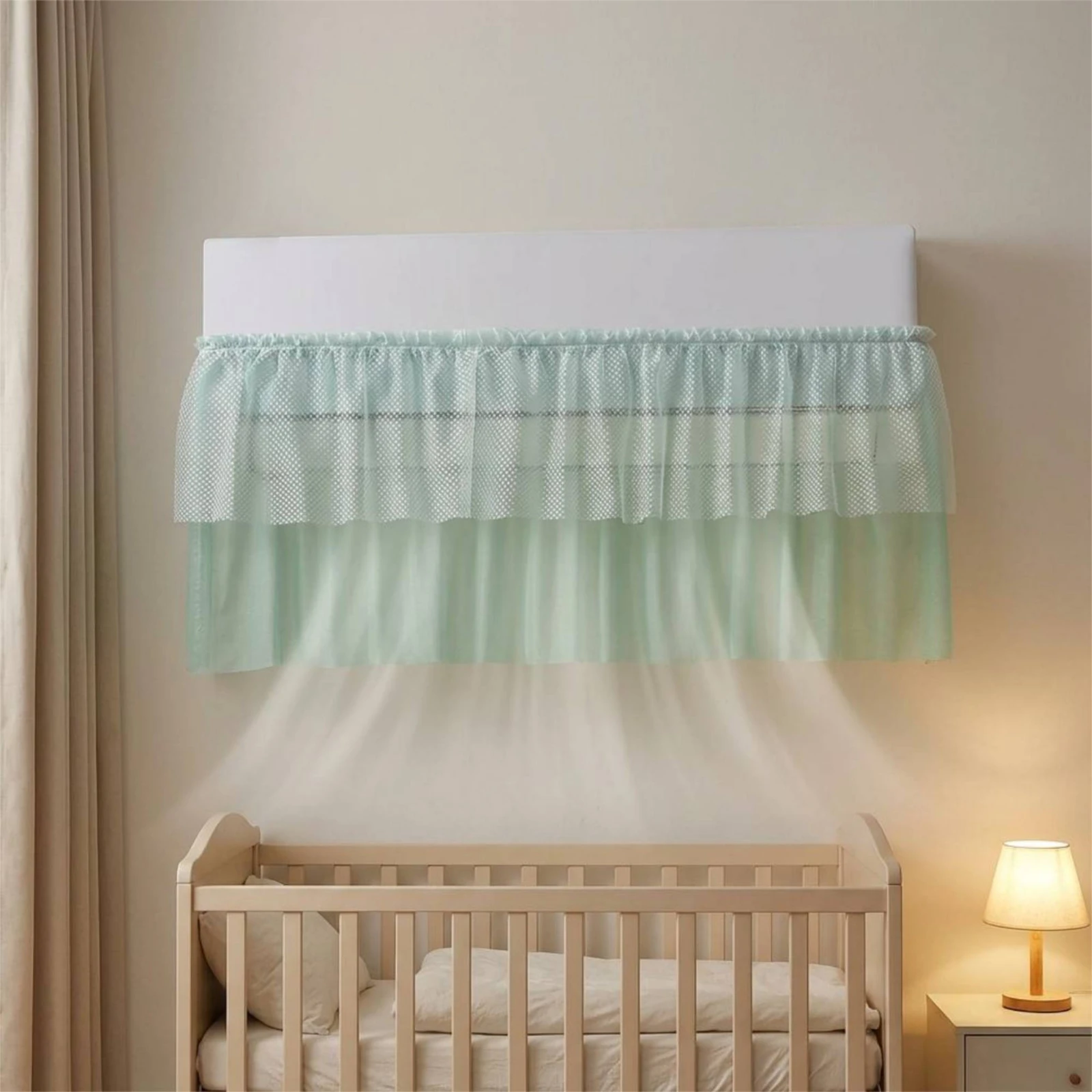 

Wall-Mounted Air Conditioner Curtain Lightweight Anti-Dust Air Conditioner Cover Transparent Mesh Curtain Easy-Install Mesh A