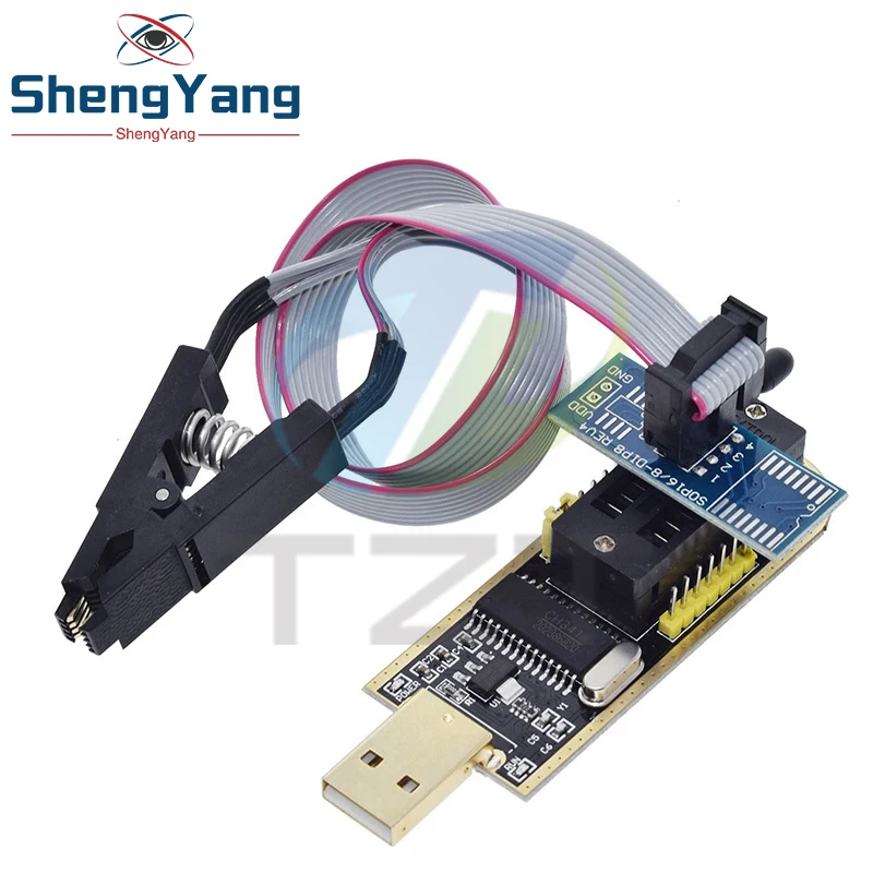 CH341 Programmer adapter+SOIC8 adapter+ SOP8 clip with cable+1.8V adapter CH341A EEPROM Flash BIOS USB programmer ZIF adapter image 2