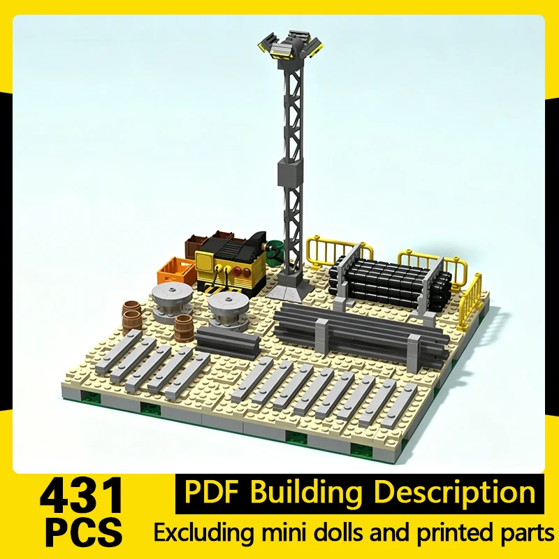 

Street View Model MOC Building Bricks Railway Construction Site Modular Technology Gifts Holiday Assemble Children Toys Suit
