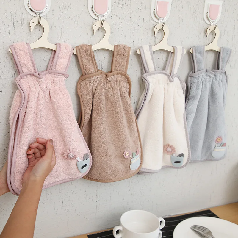 New Creative Cute Princess Skirt Hand Towel Coral Velvet Kitchen Bathroom Thickened Absorbent Cloth Children's Hand Towels