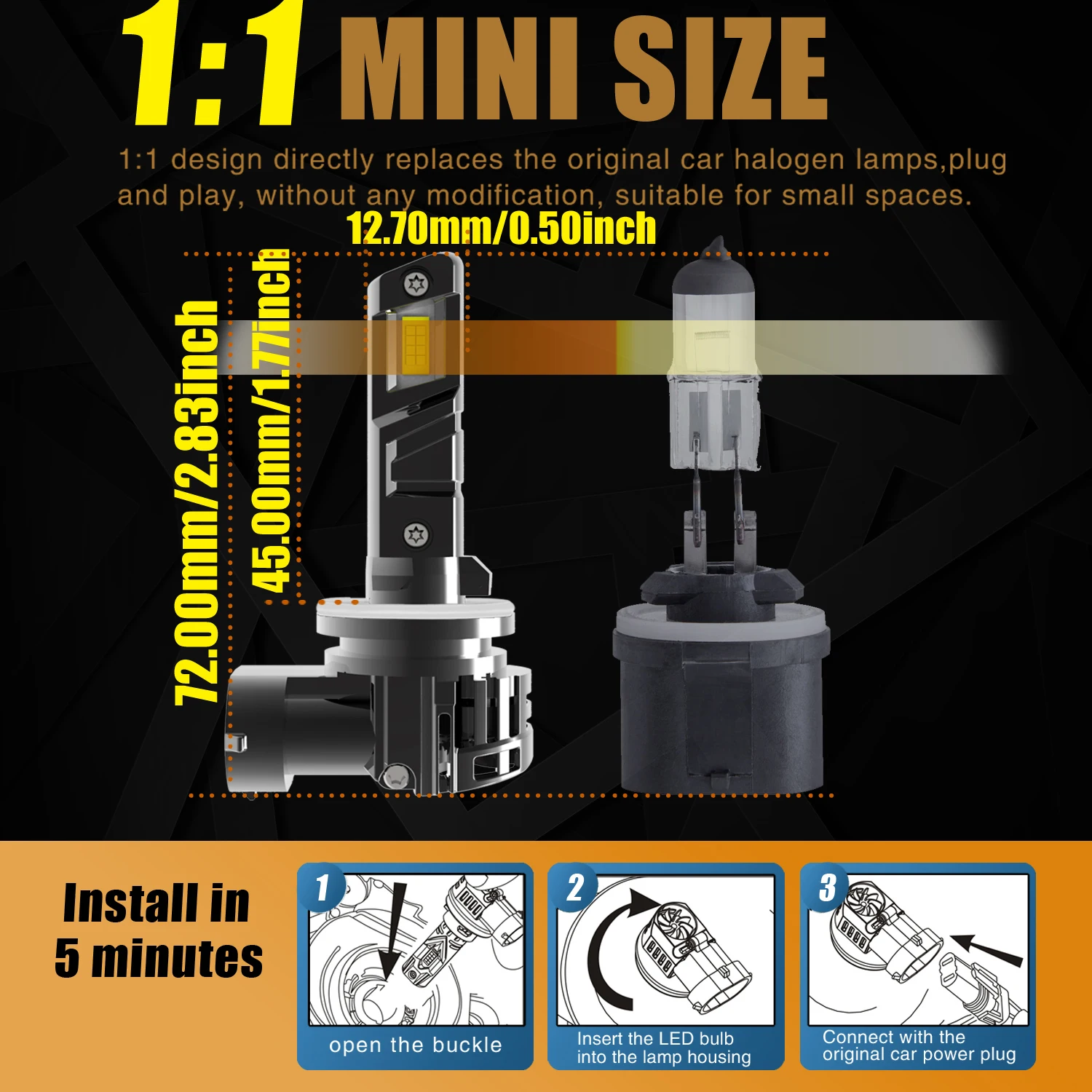 2pcs H27W/1 880 H27 PG13 Led Moto Fog Lamp Canbus Light Car Turbo Diode Bulb White Headlight For CHEVROLET TRANS SPORT 1996~2005 view 2