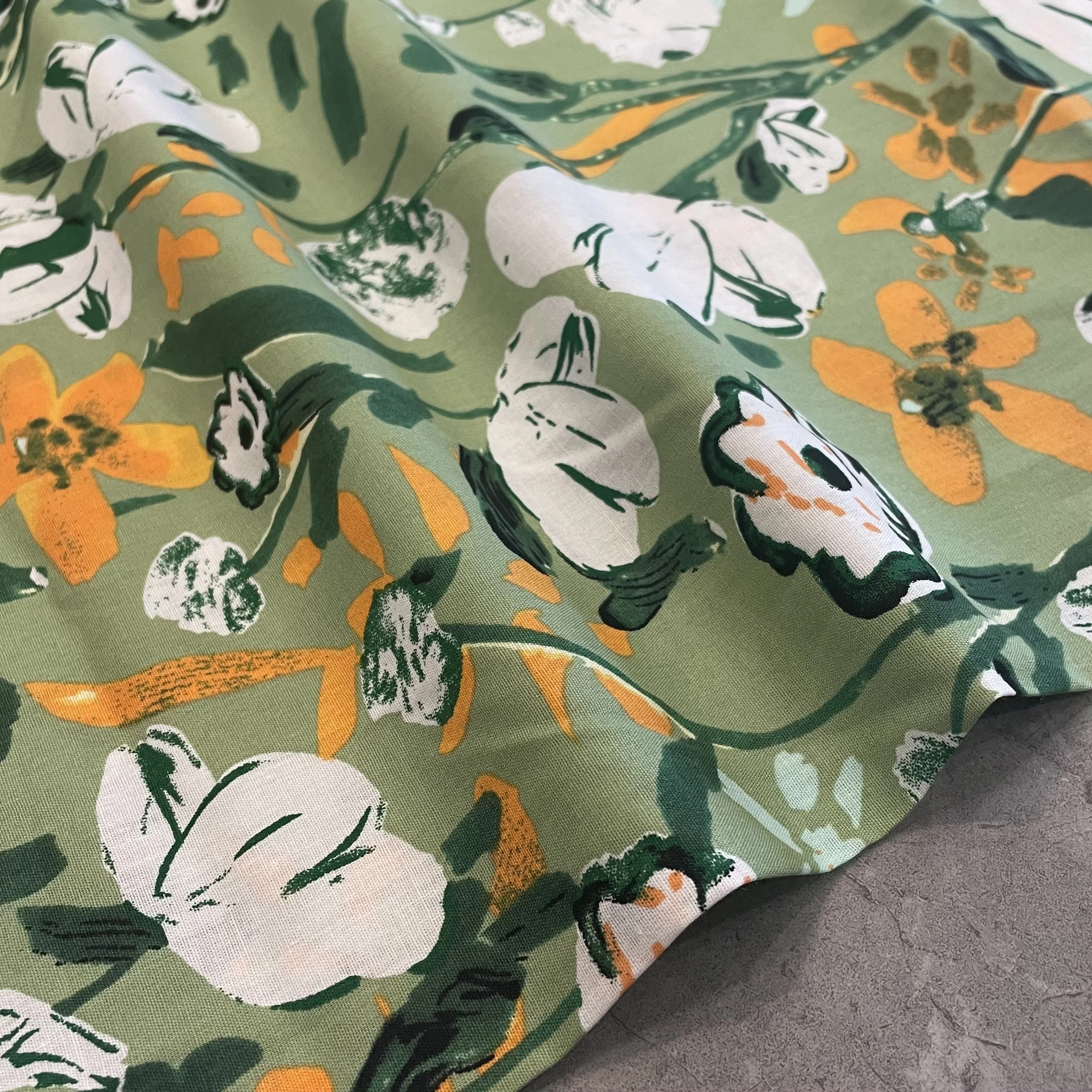 Tela con estampado Digital de plantas y flores para niños, tejido de popelina 100% algodón utilizado para coser vestidos y faldas, diseño Pastoral