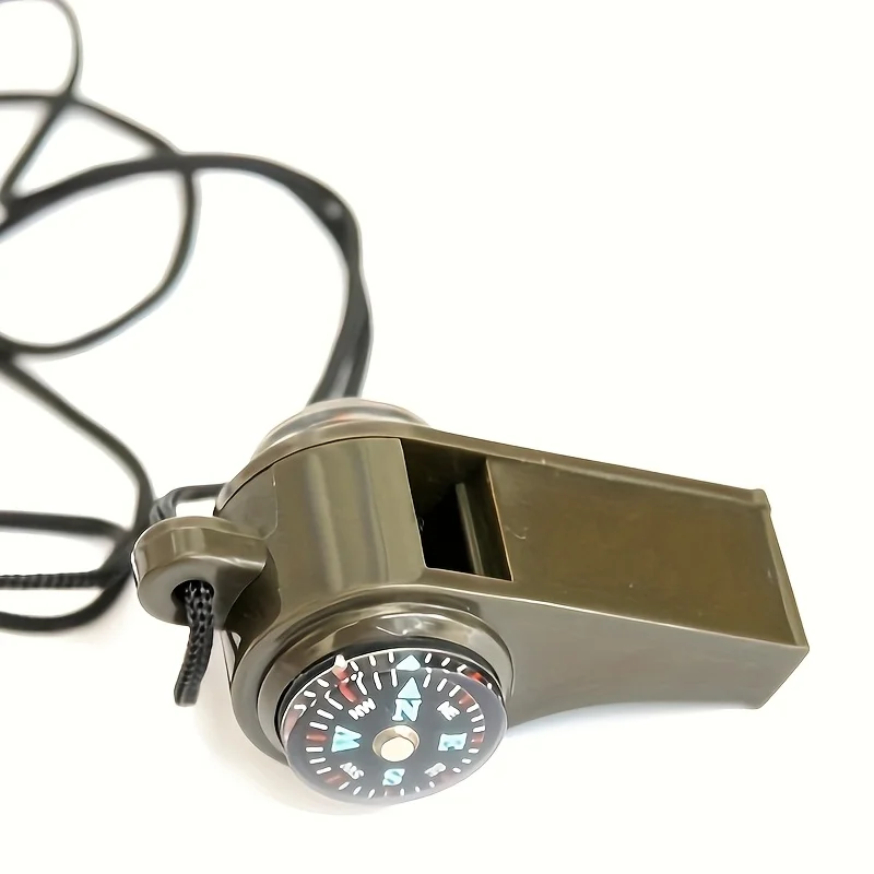 أداة طوارئ 3 في 1 - صفارة، بوصلة، ميزان حرارة | PVC دائم | مثالية للتخييم والمشي لمسافات طويلة والأنشطة الخارجية #4