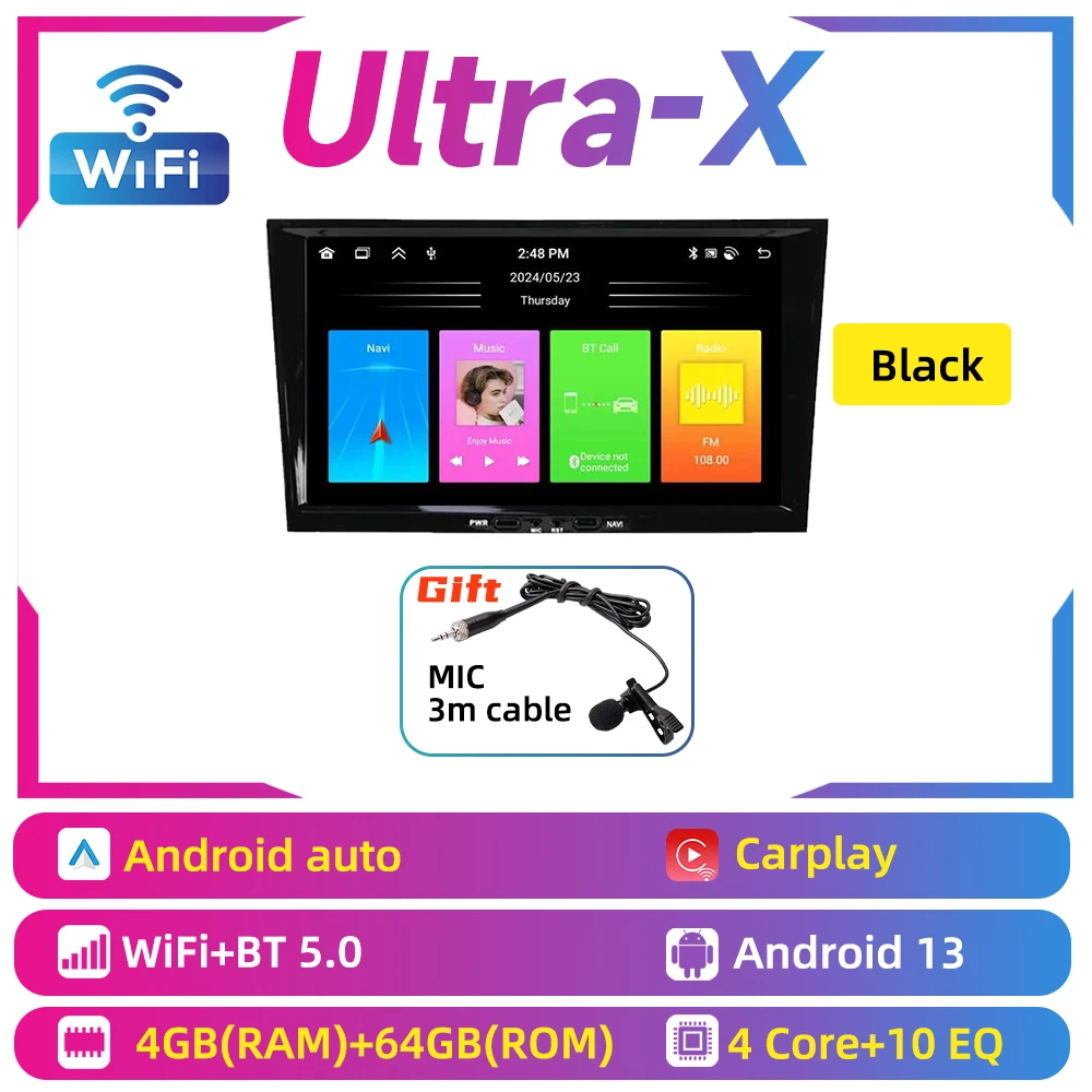 Carplay Autoradio 2 Din Android Radio GPS WIFI Auto Car Multimedia 8" Screen Stereo for Opel Corsa D 2007-2014 image 3