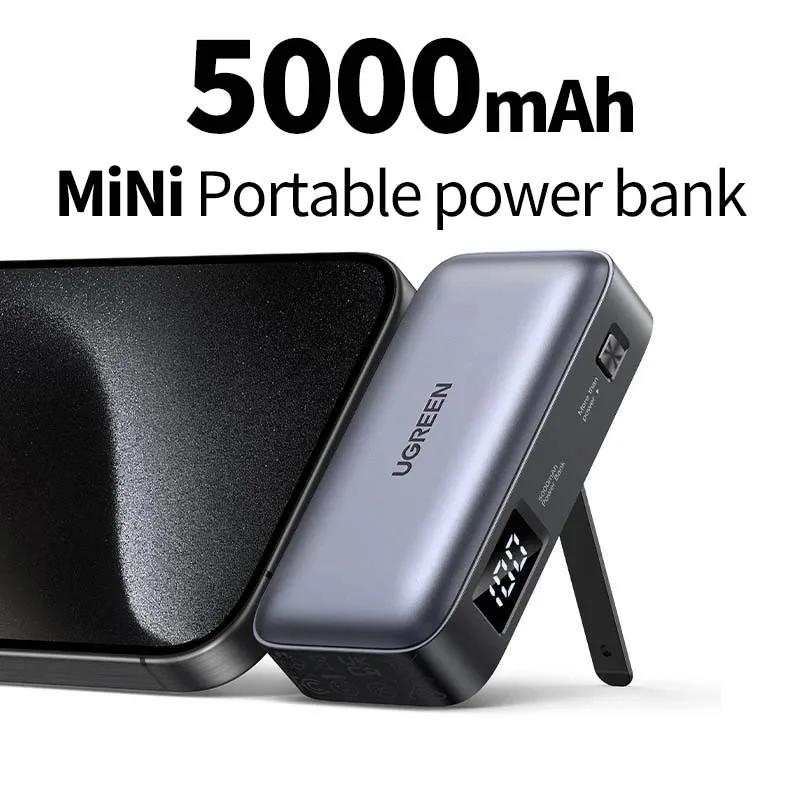 

UGREEN Mini 5000mAh Portable Power Bank 22.5WFast Charging Outdoor portable powerbank LED display Power Bank for iPhone Samsung
