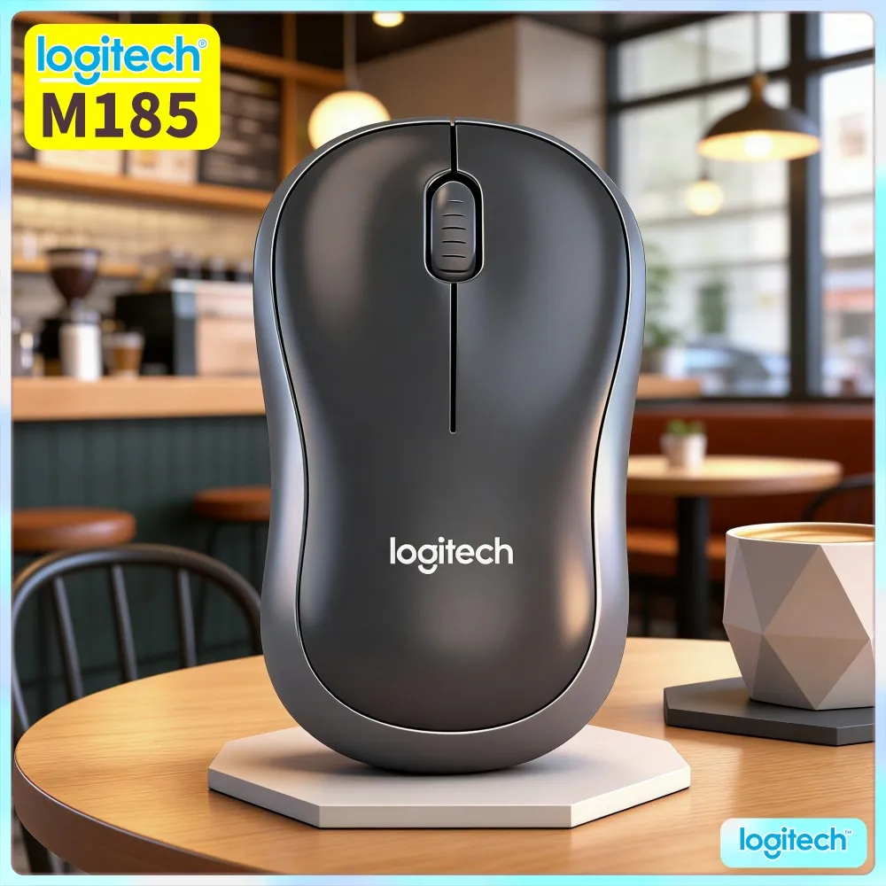 Logitech M185 Wireless Mouse With Precise Optical Sensor 1000 DPI 2.4Ghz 10M Range 12-Month Battery Nano Receiver Plug&Play Tool