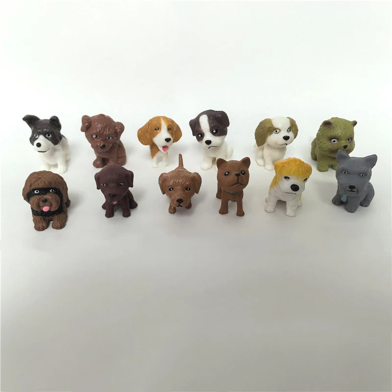 Bigger Cartoon Cute Animal Dog Puppy Tiger Skin Bull Terrier Shiba Inu Bulldog Corgi Schnauzer PVC Figure Collect Model Toy Gift