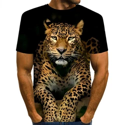 Men's Animal T-Shirt 3D Printed Leopard Print Men's Summer Animal Graphic Beast Graphic Ladies/Men Novelty Hip Hop Streetwear To