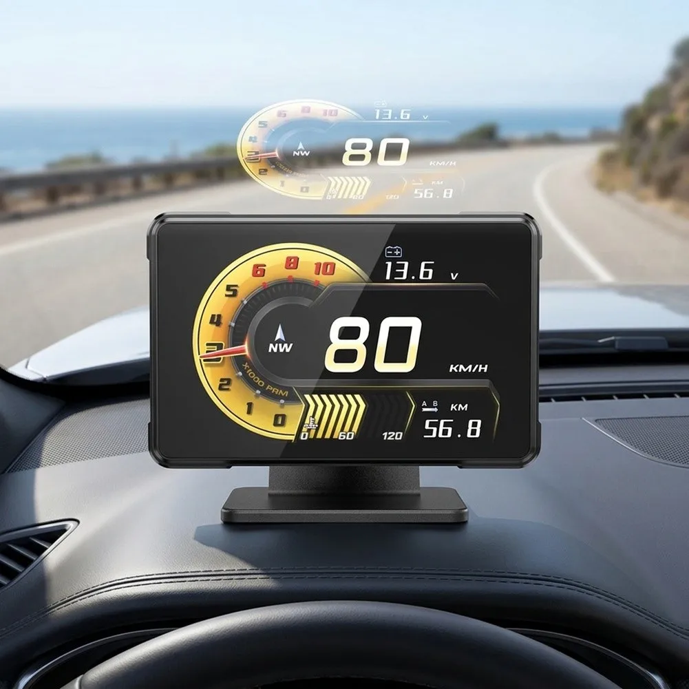 Fuel Vehicle Compatible Car HUD Head Up Display for gps for obd Voltage Speed RPM Turbo Oil Temperature Meter Gauge 2008 Up