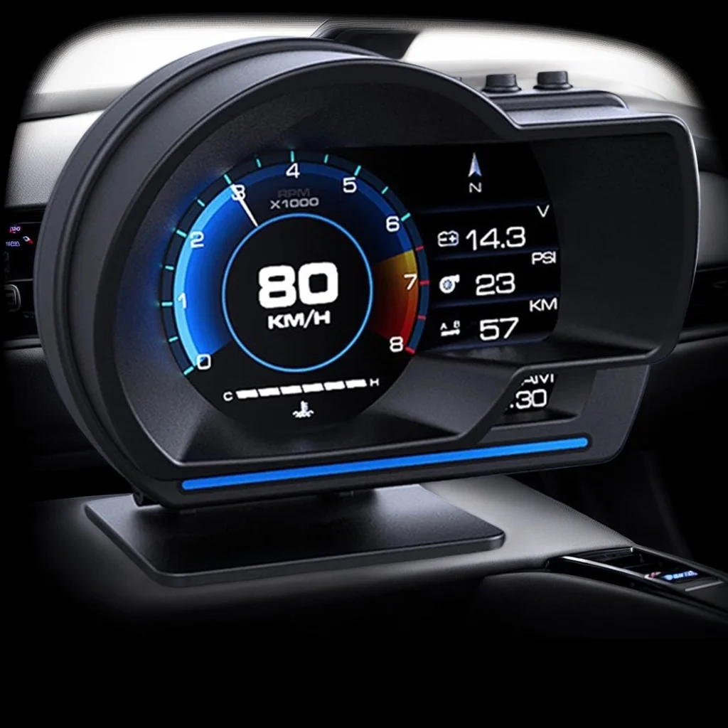 

Universal Car 9 Display Interface HUD Dual System OBD GPS with Navigation Speedometer Alarm Overspeed Warning System