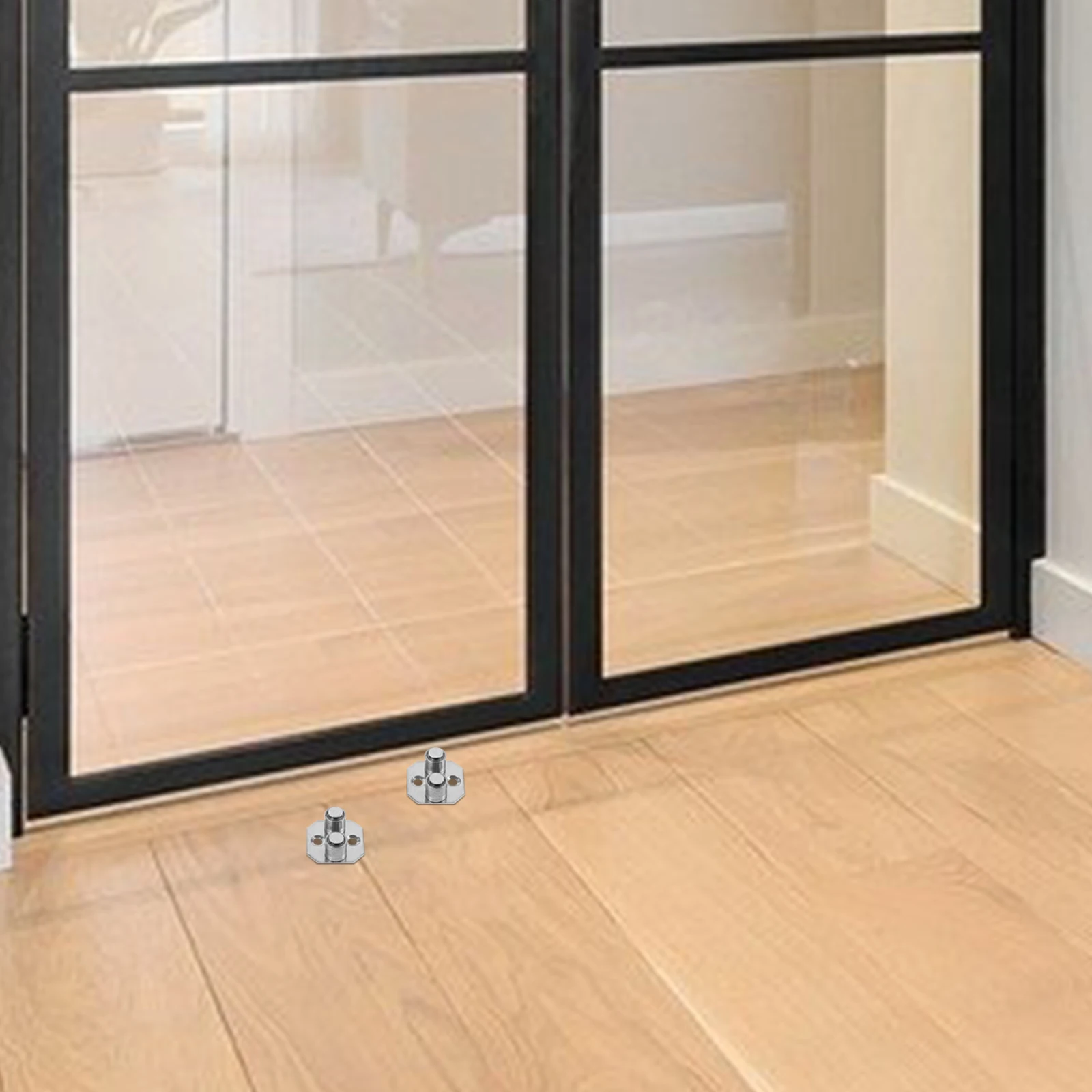 2 ชิ้นเลื่อนประตู Positioner ชั้นท่องเที่ยวอลูมิเนียมเฟอร์นิเจอร์ Barn Guides Mount Closet Track สําหรับฮาร์ดแวร์ประตู