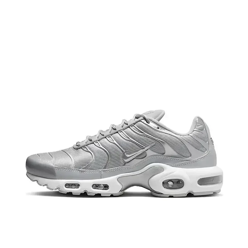 Nike Air Max Plus TN Men's Running Shoes Are Non Slip, Durable, Comfortable, Lightweight, and Cushioned in White and Black