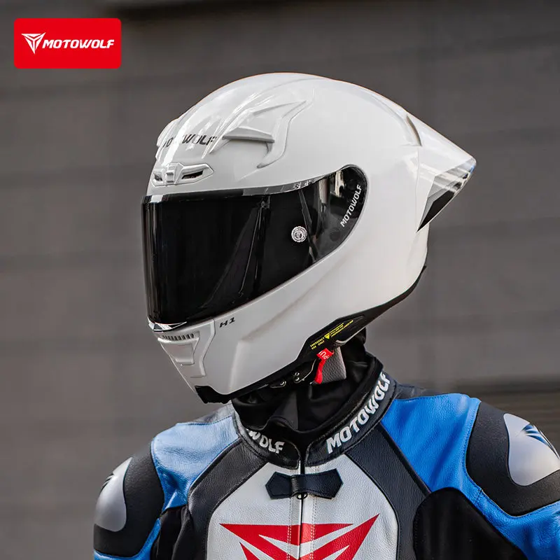 MOTOWOLF Motorcycle Helmet Big Rear Wing Spoiler Vent Helmet Four Seasons Street Racing Motorbike Helmet Casco Para Moto