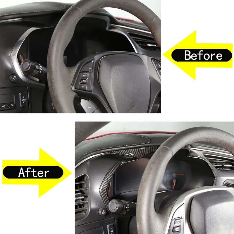 For Chevrolet Corvette C7 2014-2019 ABS Car Dashboard Display Meter Ring Speedometer Gauge Cover Trim Frame Interior Accessories