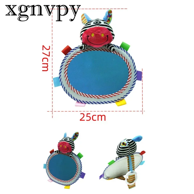 xgnvpy Lusterko wsteczne do samochodu dziecięcego Regulowane lusterko wsteczne Pluszowe lusterko w kształcie zwierzątka z kreskówek Wózek Zabawki