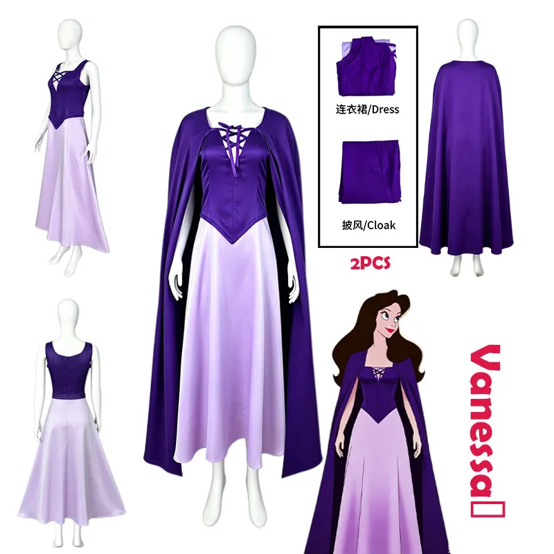 Anime WHH, Sirena Vanessa ‌ Disfraz de cosplay, vestido de princesa para fiesta de disfraces de Halloween o mascarada para mujer Restor