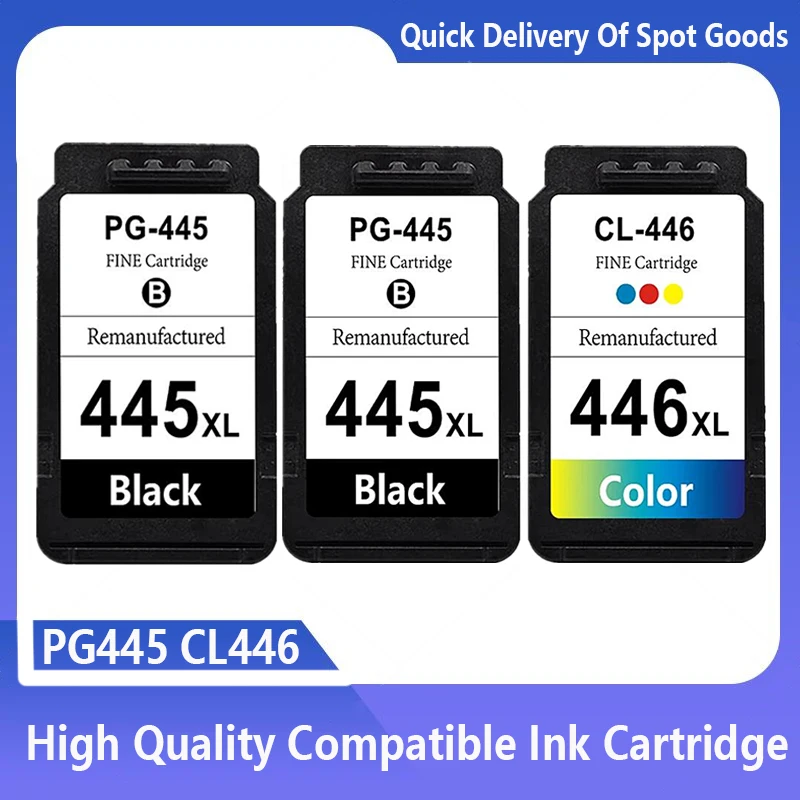 Cartouche d'encre PG445 CL446 PG 445 CL 446, Compatible avec Canon Pixma MX494 MG2440 MG2540 MG2940 IP2840 MG2545 TS3140 MG3040 TR4540