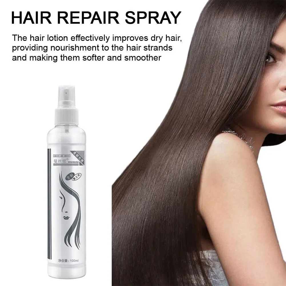 100ml Leave-In Hair Spray Conditioner Coconut Oil Repair Frizz Hair Straightening Smooth Shiny Damaged Treatment Oil Care C9S3