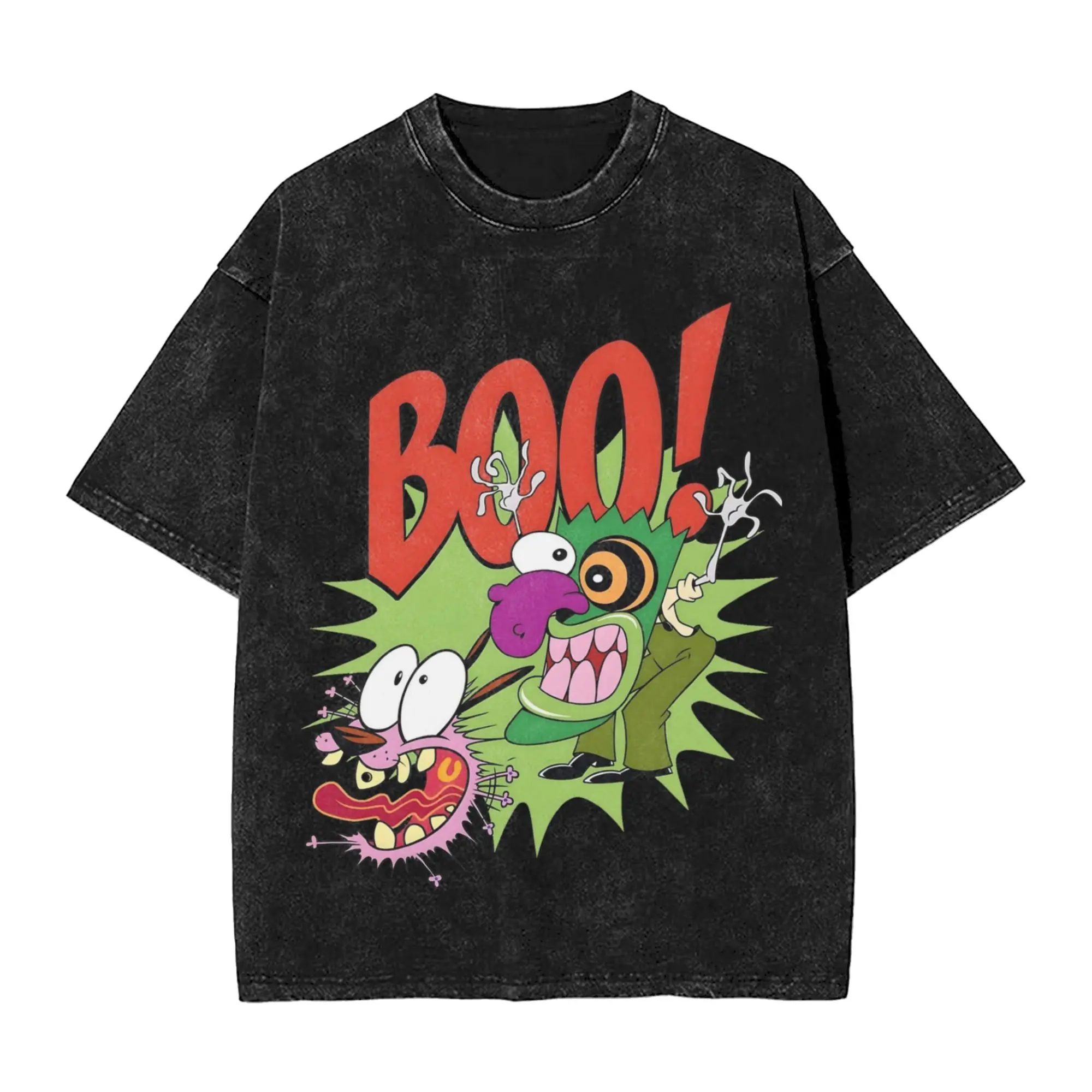 

Cowardlys Dog Horror Comedy Courage Washed T Shirt Streetwear Hip Hop Casual T-Shirt Tees Tops Men Women Cotton Oversize Summer