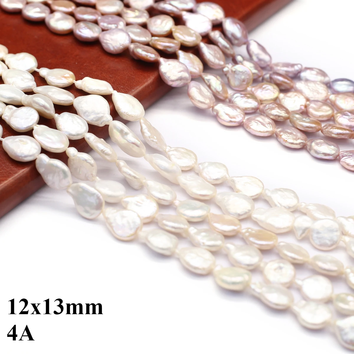 

12x13mm 4A Natural Freshwater White Baroque Large Teardrop Bead Fine Gift Women Jewelry Make DIY Necklace Bracelet Accessories