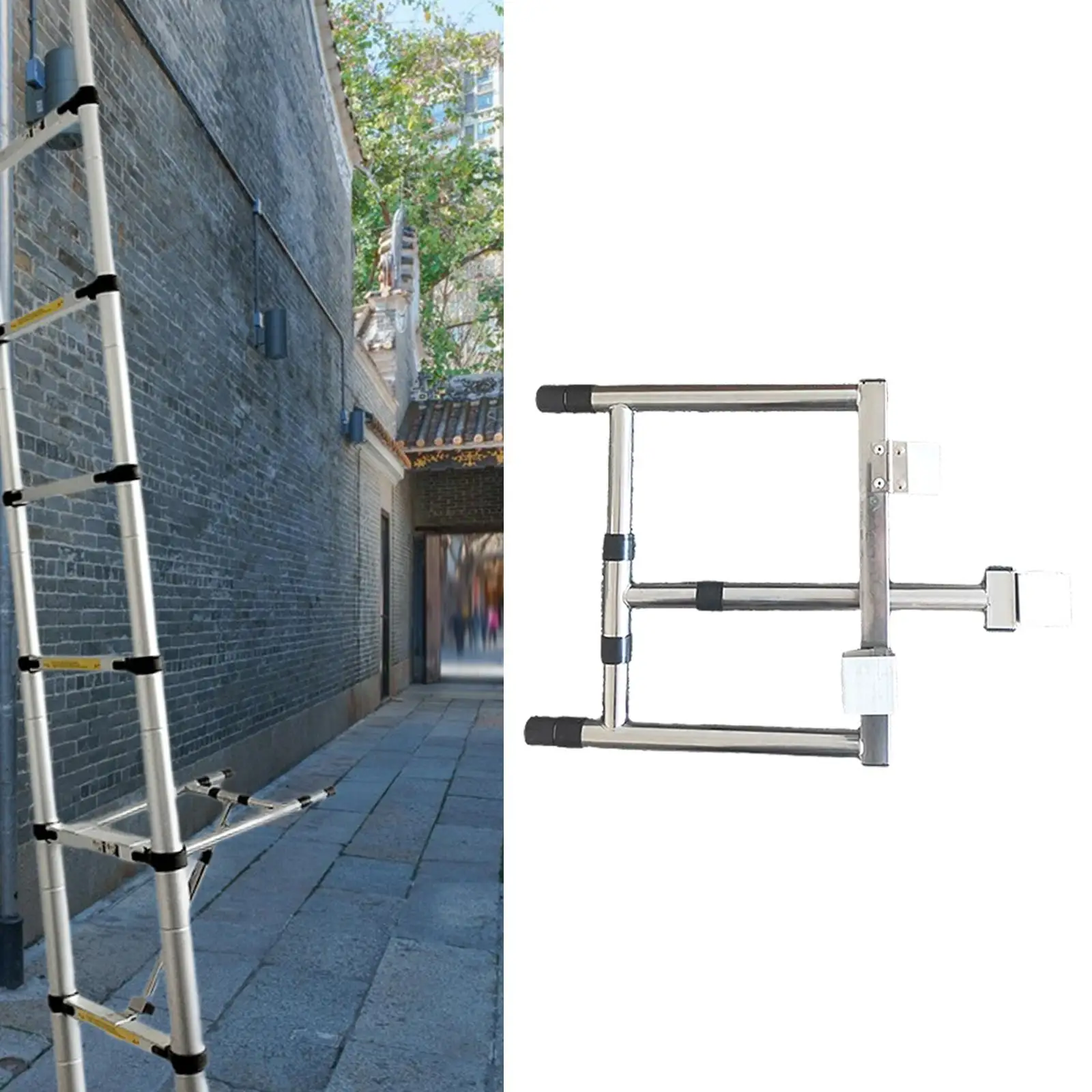 Extended Ladder Stabilizer Wall Ladder Stand Off Stainless Steel Rack Accessories, Stable Household, Versatile for Roof Gutt