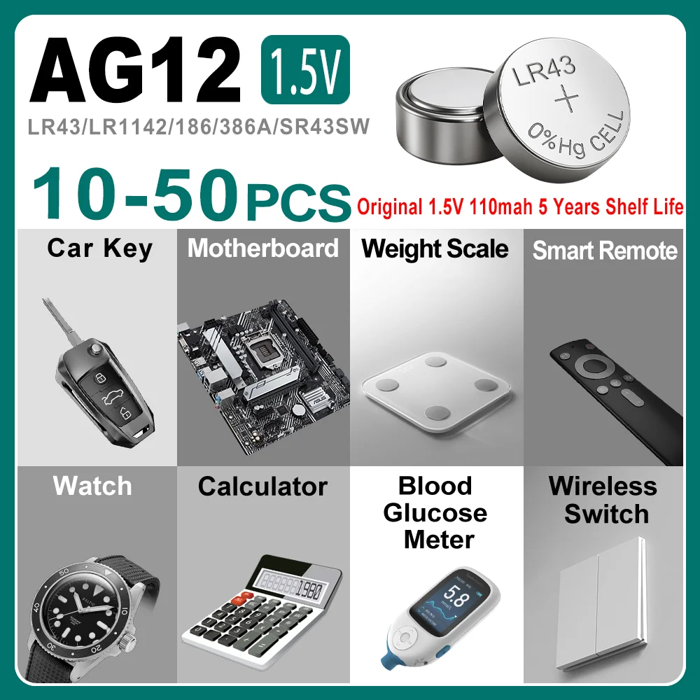 10-50PCS New AG12 L…