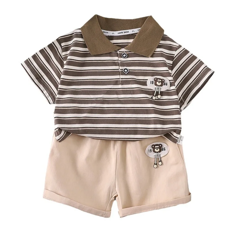 

New Summer Baby Clothes Suit Children Boys Striped T-Shirt Shorts 2Pcs/Set Toddler Outfits Infant Casual Costume Kids Sportswear