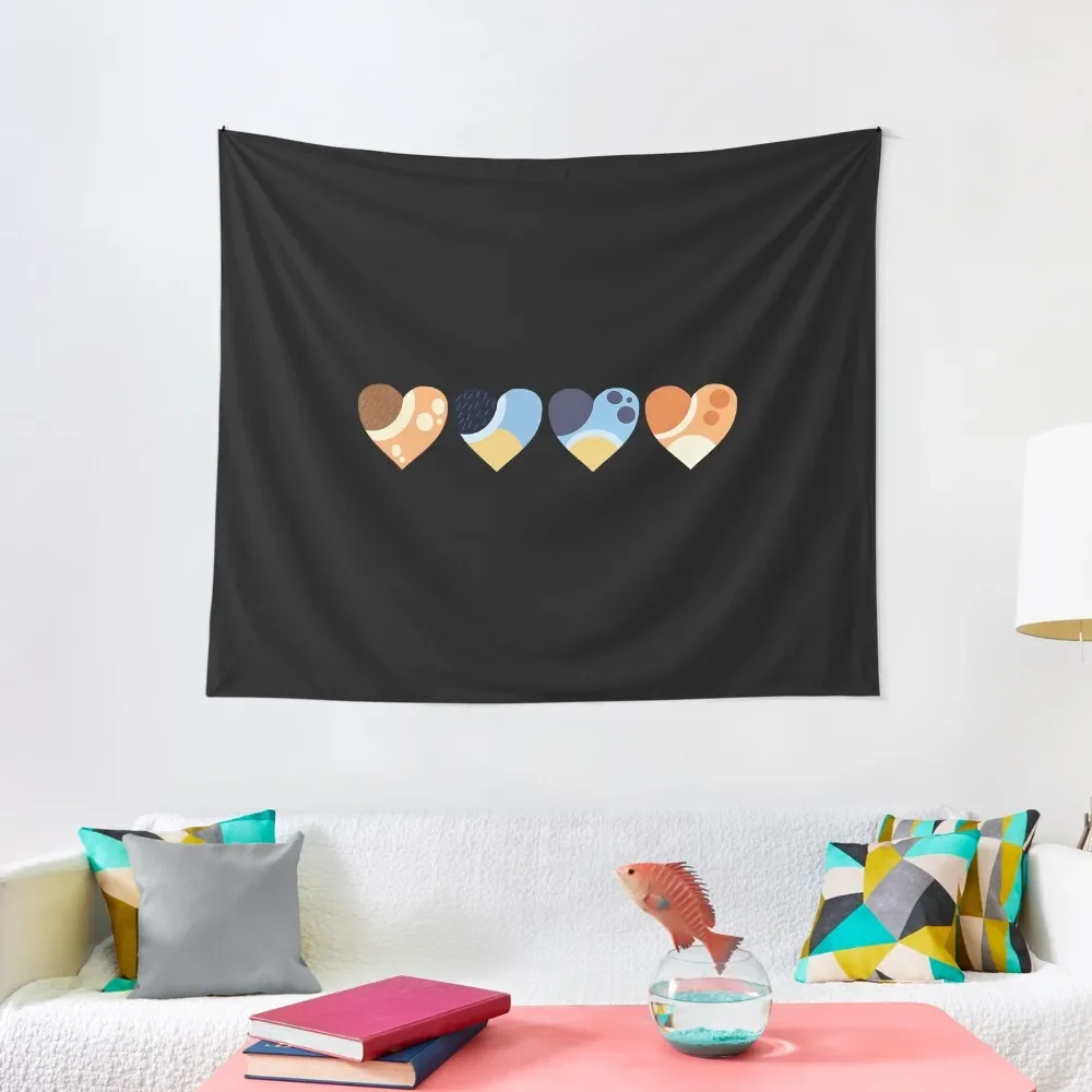 Heeler Family Love Hearts Tapestry Aesthetic Room Decorations Room Decorating Aesthetic Tapestry
