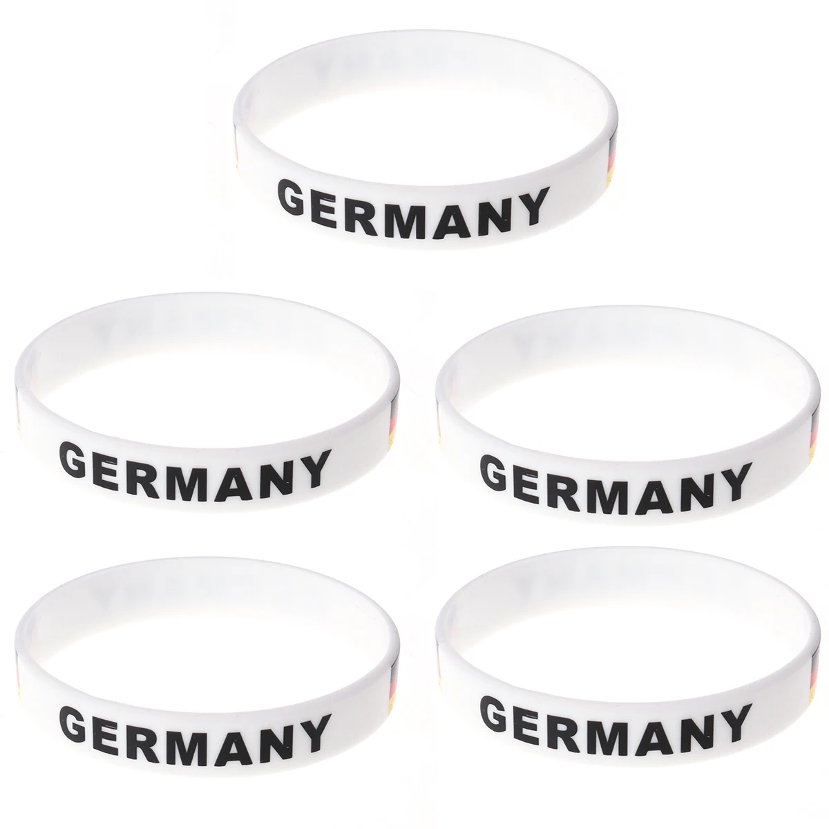 

5 Pcs Football Environmentally Friendly Silicone Bracelet Wristbands Match Boys Australia Flag Rubber Braclet