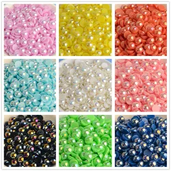 3mm-12mm Half Round AB Pearl plastic Non Hotfix Flat Back Glitters ABS fashion decor jewelry for Nail Art DIY Phone