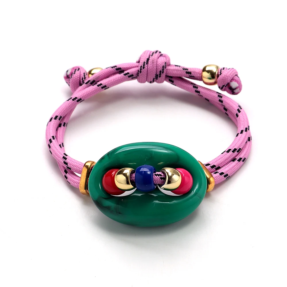 Trendy multicolor armband met varkensneus kralen voor vrouwen, nieuwe kleurrijke verstelbare handgeweven armband, 2026 mode sieraden
