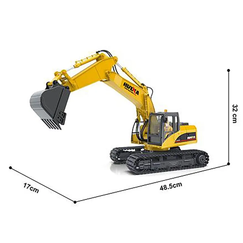 جديد 1535 HUINA 1/14 RC حفارة كهربائية التحكم عن بعد حفار 15CH 2.4G راديو الانتهاء من لعبة نموذج بطارية تأثيرات ضوئية الصوت