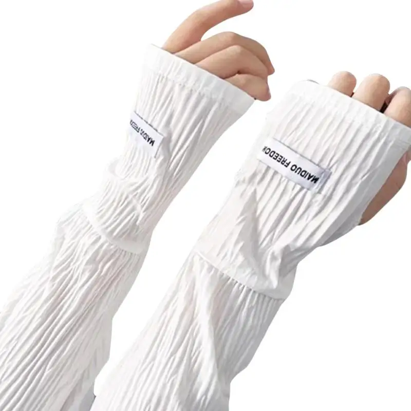 Mangas de protección UV para ciclismo y guantes de conducción, mangas de seda helada cómodas y cálidas para verano con estampado de mariposas y protección solar.