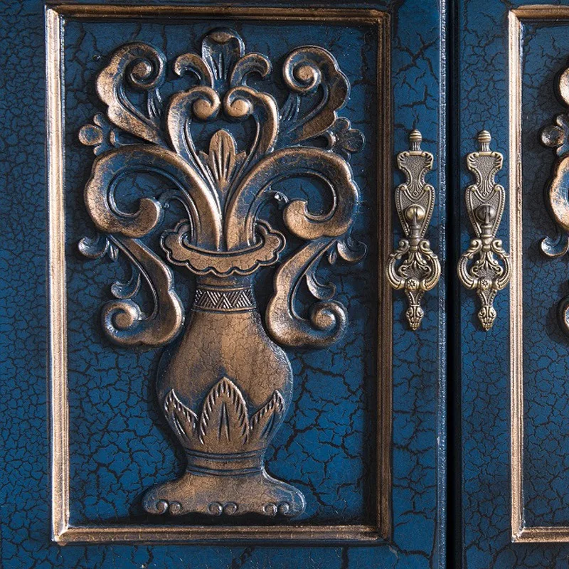 American side cabinet 1.8 meters, cupboard, locker, tea cabinet, six-door carved vase