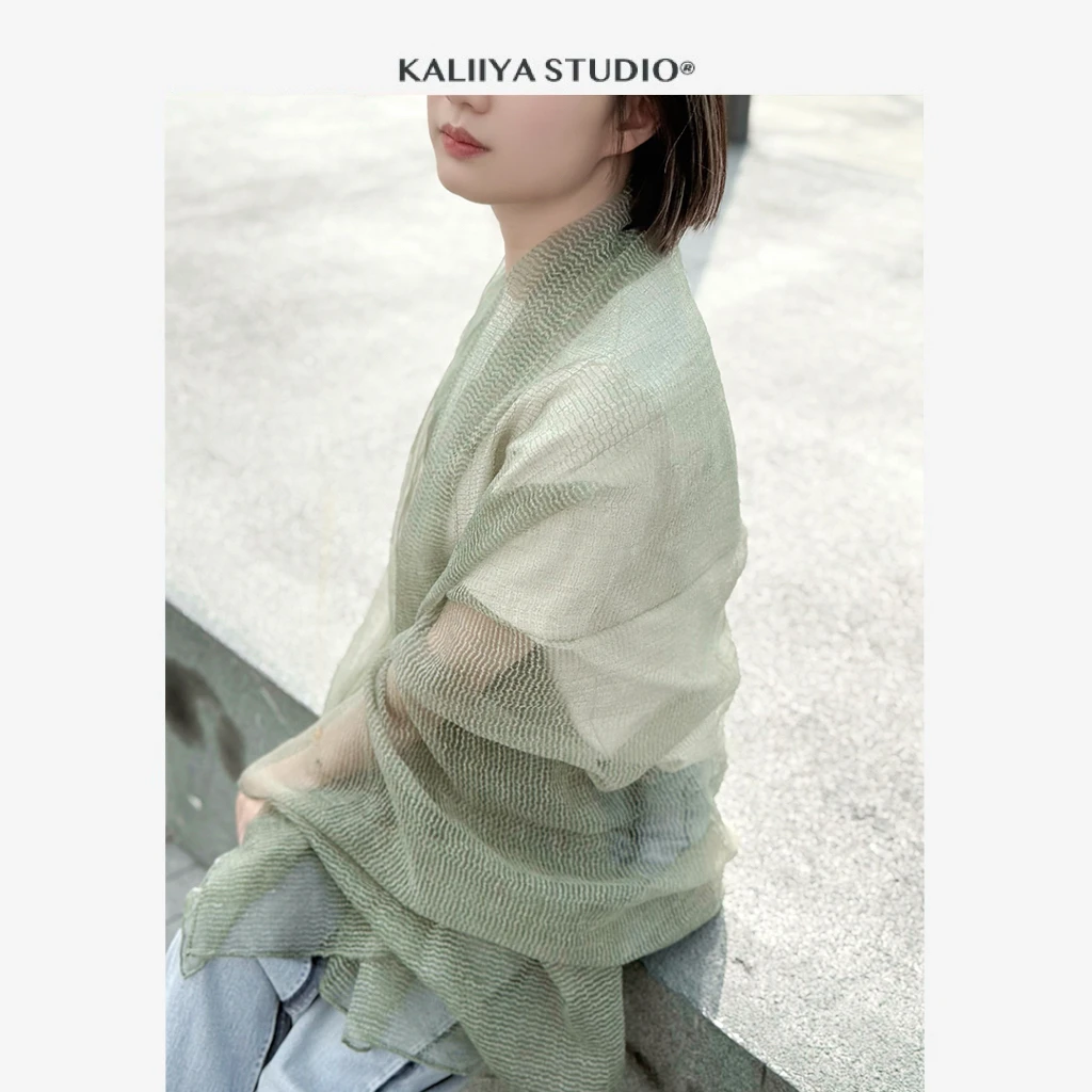 kaliiya-Echarpe-plissee-fine-et-polyvalente-couleur-the-pour-femme-collection-printemps-Ete-a-motifs-ajoures-style-mode-pour-l'exterieur